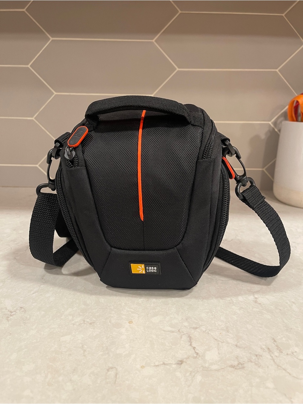 Case Logic Black Camera Carry Bag with Orange Accent